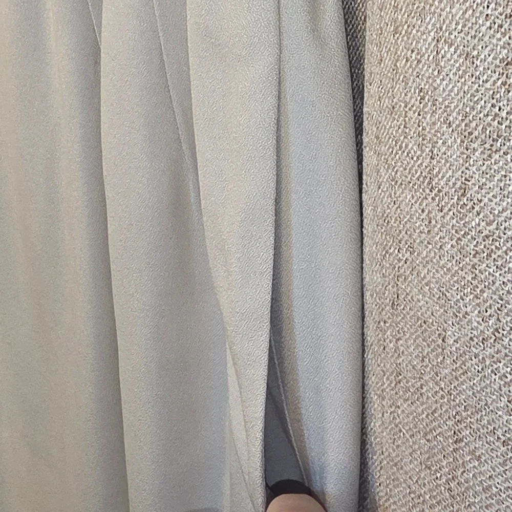 Vintage Saville 100% Silk Two Piece Suit Set Women's‎ 14 Light Gray Blazer Skirt